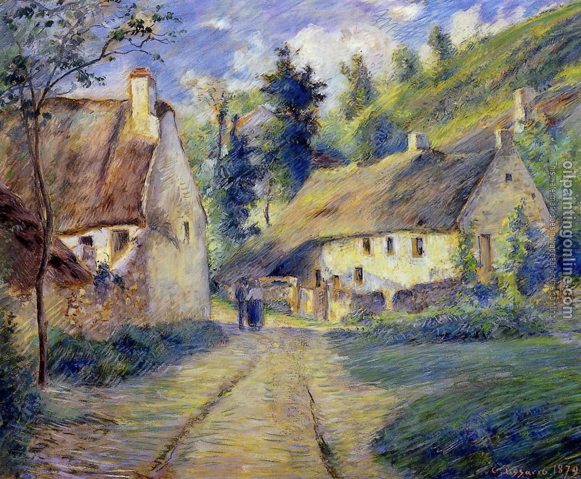 Pissarro, Camille - Cottages at Auvers, near Pontoise